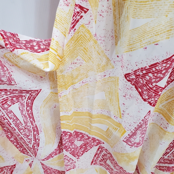 Pepe Jeans London Pink Yellow Geometric Tied Waist Maxi Dress - Picture 9 of 10